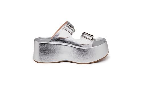 Papete Flat Feminina em Napa Prata 5000 - 5000-Pra... - LOJADFLORA