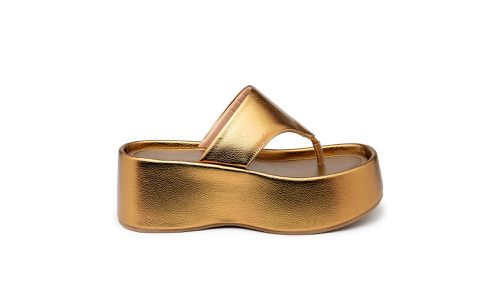 Papete Flat Feminina em Floter Bronze 5100 - 5100-... - LOJADFLORA