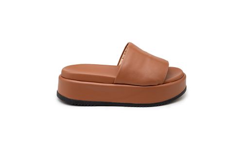 Tamanco Papete Flatform Feminina Caramelo 5300 - ... - LOJADFLORA