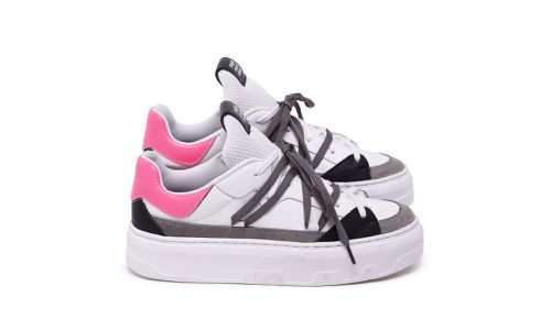 Tênis Raika Sneaker Feminino em Couro Rosa 127 - 1... - LOJADFLORA