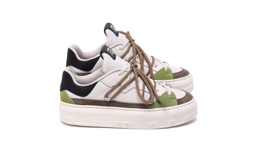 Tênis Raika Sneaker Feminino em Couro Verde 129 - ... - LOJADFLORA