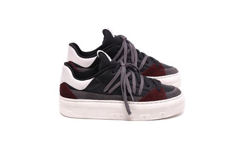 Tênis Raika Sneaker Feminino em Couro Preto 130 - ... - LOJADFLORA