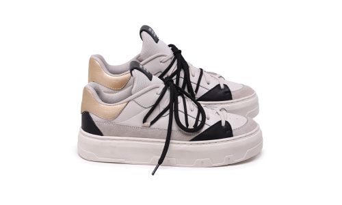 Tênis Raika Sneaker Feminino em Couro Gold 131 - 1... - LOJADFLORA