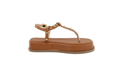 Papete Flat Feminina em Napa Caramelo 23310 - 2331... - LOJADFLORA