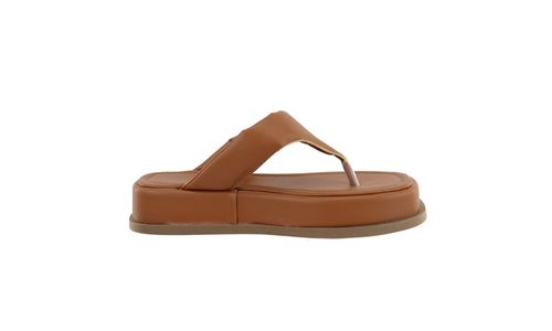 Papete Flat Feminina em Napa Caramelo 23300 - 2330... - LOJADFLORA