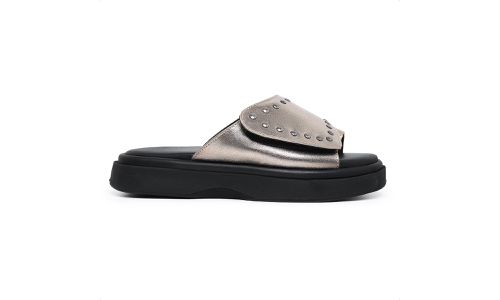 Sandalia Papete Feminina Stela Ouro Light - GS308-... - LOJADFLORA