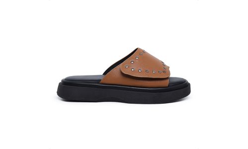 Sandalia Papete Feminina Stela Caramelo - GS308-Ca... - LOJADFLORA