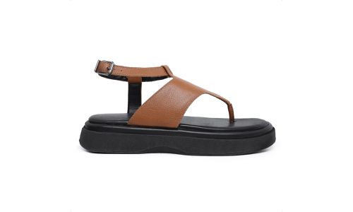 Sandalia Papete Feminina Sofia Caramelo - GS307-Ca... - LOJADFLORA