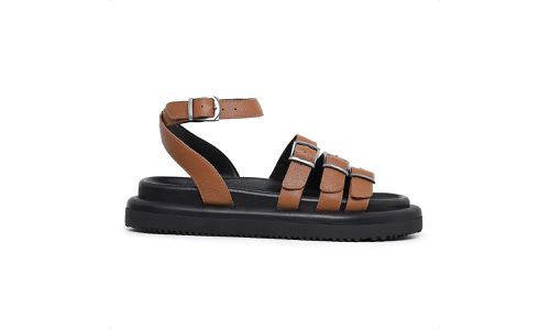 Sandalia Papete Feminina Laura Caramelo - GS310-Ca... - LOJADFLORA