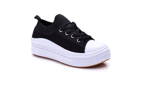 Tênis Casual Feminino Star Move Meia Dflora Preto ... - LOJADFLORA