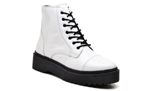 Bota Blogueira D'Flora Branco 21000 - 21000-Branco - LOJADFLORA