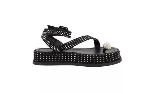 Papete Feminina Flat Plataforma em Napa Preto com ... - LOJADFLORA