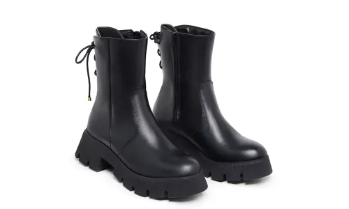 Bota Coturno Cadarço Cano Alto 15000 Preta - 15000... - LOJADFLORA