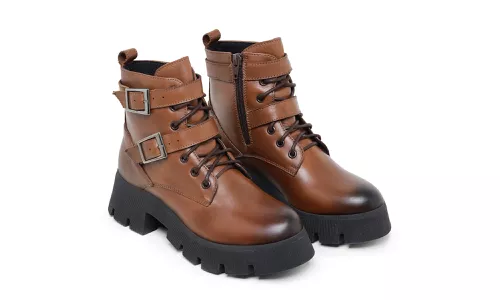 Bota Coturno Fivela e Cadarço 15015 Tabaco - 15015... - LOJADFLORA