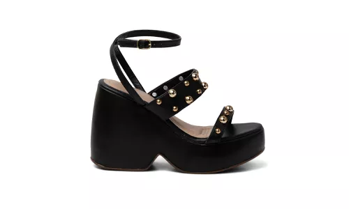 Sandalia Feminina Anabela Alta 182172 Preto - 1821... - LOJADFLORA