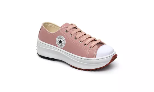 Tênis D'flora Star Clássico Plataforma Cor Rosa La... - LOJADFLORA