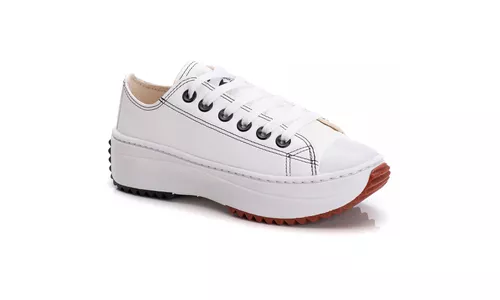 Tênis D'Flora Star Clássico Plataforma Branco - St... - LOJADFLORA