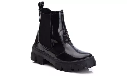Botina Chunky Chelsea Preto Verniz 1500 - 1500-Pre... - LOJADFLORA