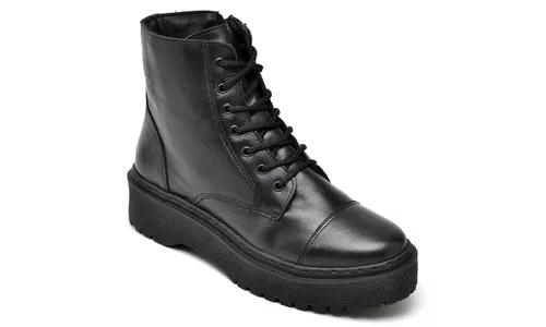 Bota Blogueira D'Flora Preto 21000 - 21000-Preto - LOJADFLORA