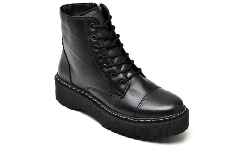 Bota Blogueira D'Flora Preto/Branco 21100 - 21100-... - LOJADFLORA