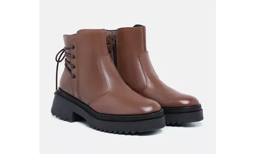 Bota Coturno Feminina Clara Marrom - GS185 TABACO - LOJADFLORA