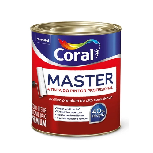 Látex Master Branco Fosco [CORAL] 0,900L - CS Tintas