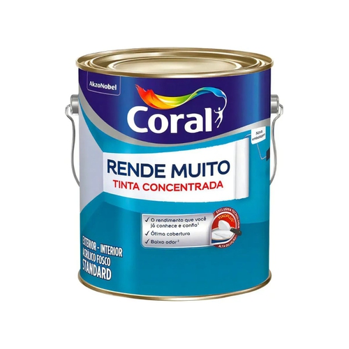 Tinta Acrílica Rende Muito Branco Fosco [CORAL] 3,... - CS Tintas