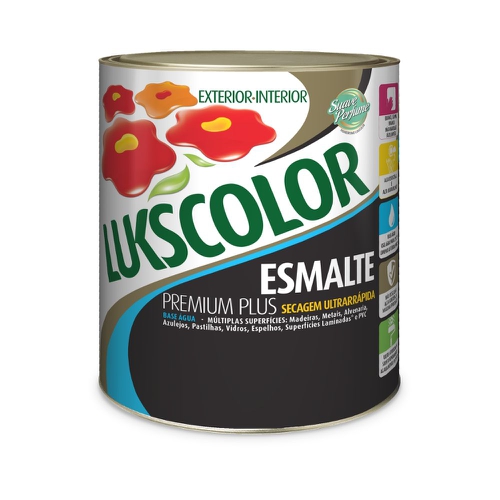 ESMALTE BRANCO ACETINADO BASE ÁGUA [LUKSCOLOR] 0,9... - CS Tintas