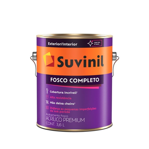 TINTA ACRÍLICA BRANCO FOSCO COMPLETO [SUVINIL] 3,6... - CS Tintas