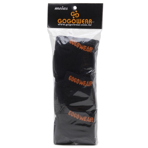 Kit Meia Cano Baixo Preta Gogowear - Loja Gogowear