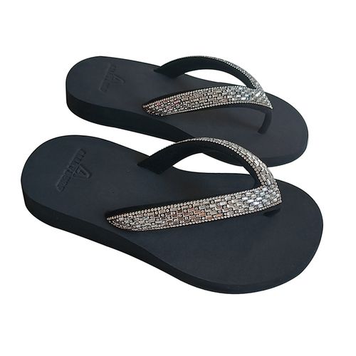 Chinelo ortopédico tiras com cristal preto - CHOCP - ALLEY SURF