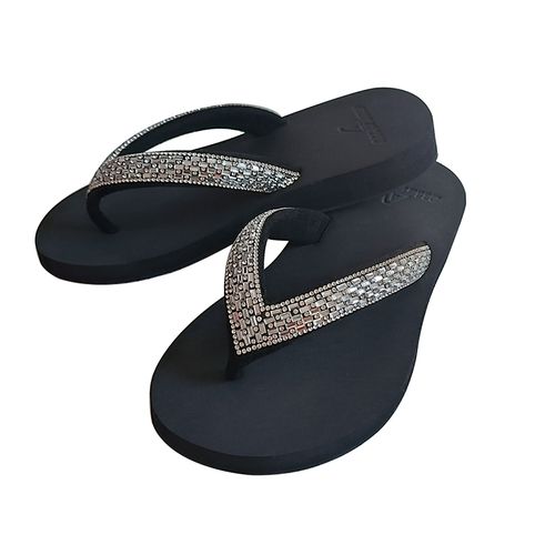 Chinelo para, dismetria tiras com cristal preto - ... - ALLEY SURF