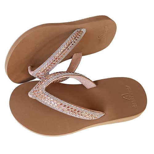 Chinelo ortopédico tiras com cristal rose - CHOTRC - ALLEY SURF