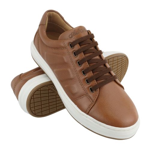 Sapatênis Casual Ultra Masculino 100% Couro Whisky - Ref. 3150 - ART NOBRE CALÇADOS ONLINE