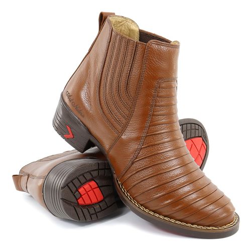 Botina Texana Tatú Masculina Pinhão 100% Couro - 2025 - ART NOBRE CALÇADOS ONLINE