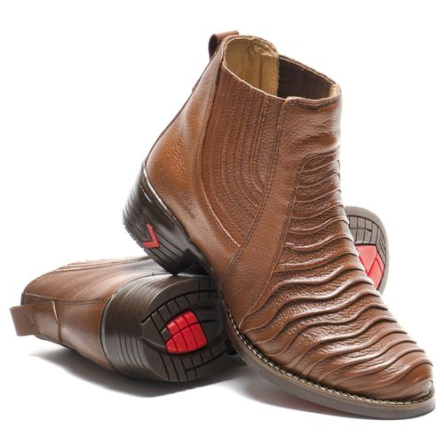 Botina Texana Tatú Masculina Pinhão 100% Couro - 2025 - ART NOBRE CALÇADOS ONLINE