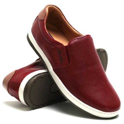 Sapatênis Masculino Iate 100% Couro Bordô - Ref. 3102 - ART NOBRE CALÇADOS ONLINE