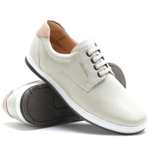 Sapatênis Casual 100% Couro Masculino Gelo - Ref. 3115 - ART NOBRE CALÇADOS ONLINE
