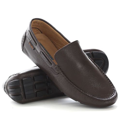 Sapato Mocassim Drive Masculino Café 100% Couro - Ref. 3410 - ART NOBRE CALÇADOS ONLINE