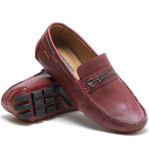 Sapato Mocassim Drive Masculino Bordô 100% Couro - Ref. 3460 - ART NOBRE CALÇADOS ONLINE