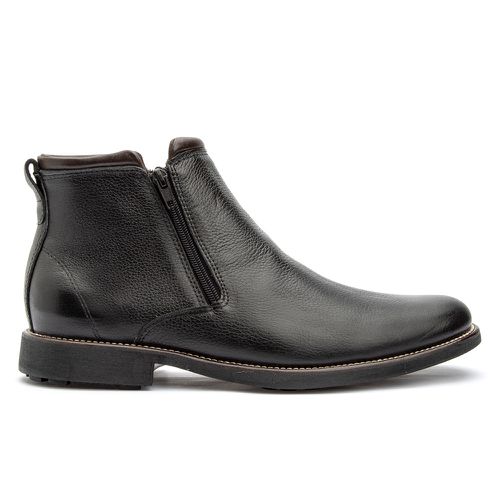 BOTA ZIPADA ANATÔMICA COURO FLOATHER PRETO