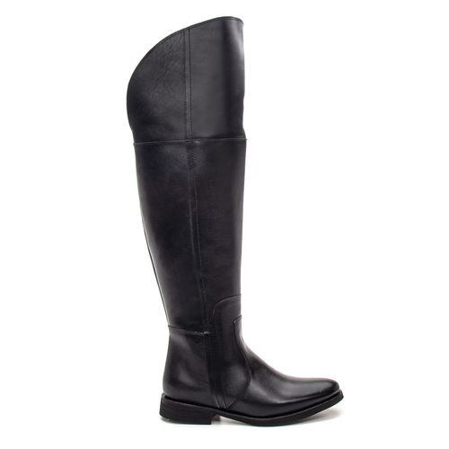 BOTA OVER FEMININA COURO PRETO