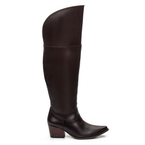 BOTA TEXANA OVER FEMININA COURO CAFÉ