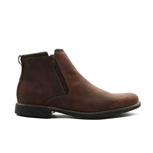 BOTA ZIPADA ANATÔMICA COURO HIDROFUGADO CAFÉ