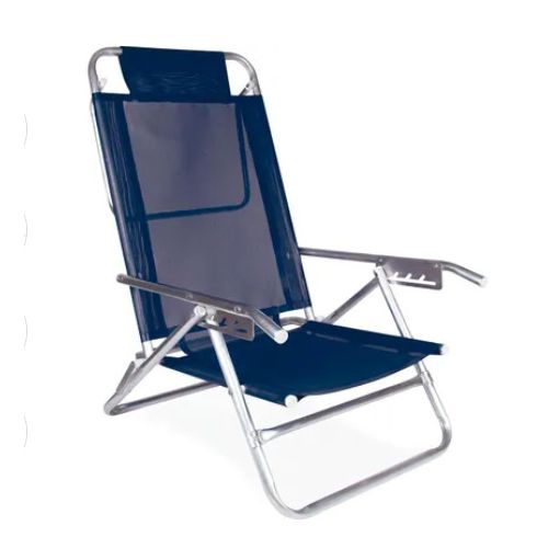 CADEIRA RECLINAVEL 5 POSICOES AZUL - Marjo Material de Construção