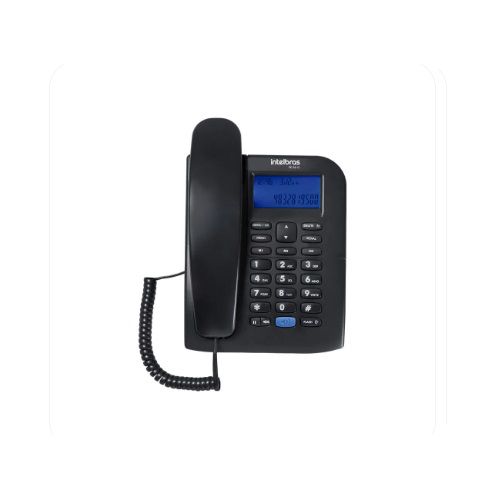 TELEFONE COM FIO TC 60 ID PRETO - Marjo Material de Construção