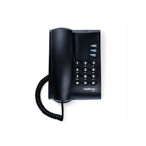 TELEFONE COM FIO PLENO PRETO INTELBRAS - Marjo Material de Construção