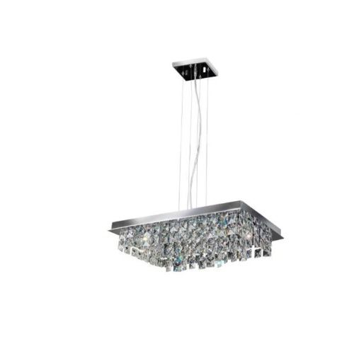 PENDENTE LYON CRISTAL QD 24X40 4 LUZES - Marjo Material de Construção