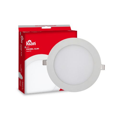 PAINEL SLIM LED EMBUTIR REDONDO BRANCO FRIO 18W 6K KIAN - Marjo Material de Construção
