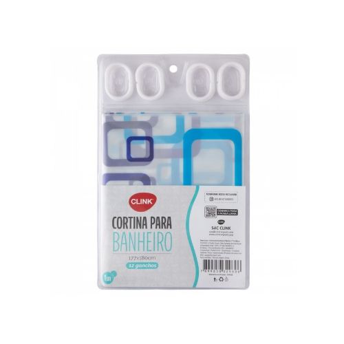 CORTINA BANHEIRO DECORADA 180X180CM CK4038 - Marjo Material de Construção